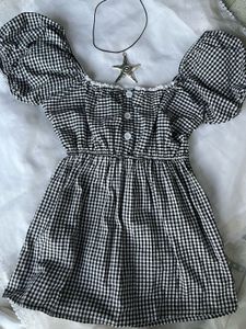 Gingham Puff Sleeve Dress