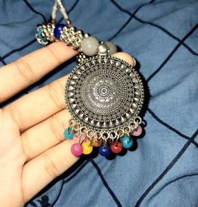 🪩 Oxidized Silver Pendant Necklace👇