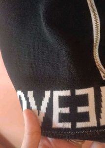 Stylish Zipper Crop Top with Logo Straps