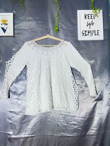 Elegant White Crochet Top