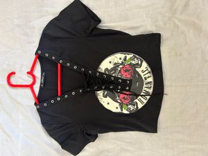 Shein Romantic Graphic Lace-Up Tee