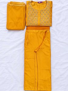 Libas Yellow Yoke Design Three Pc Suit