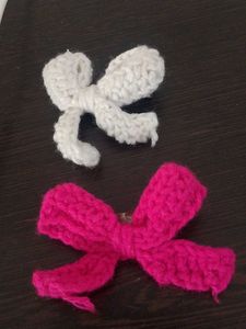 Handmade Crochet Bow Hair Clips