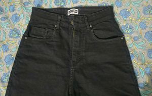 SASSAFRAS  High Waisted Black Wide Leg Jeans
