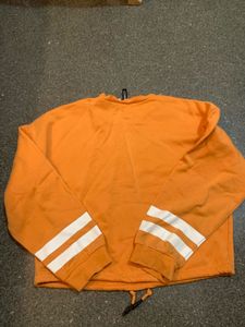 Orange Cropped Sweatshirt