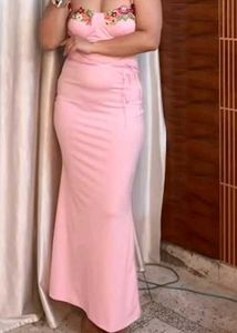 Elegant Pink Floral Detail Maxi Dress