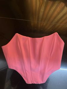 Chic Pink Corset Crop Top
