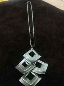 Steel Chain With Square Pendant