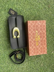 Coach Black Clutch with Gold C Logo
