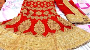 Red & Gold Embroidered Lehenga Choli