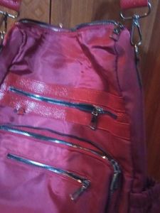 Maroon Crossbody Bag with Pockets