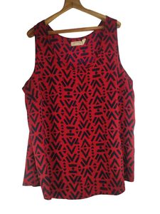 Red &amp; Black Print Tank Top  LR-92