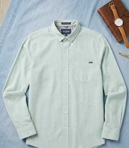 Men's Green Gingham Button-Down Shirt