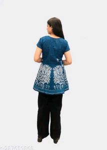 Elegant Blue Printed Kurta for Women