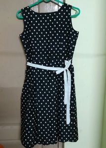 Black With White Dots One Piece Dress!!