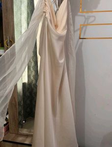 Elegant Cream Satin Dress