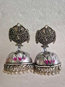 Traditional Fish Design Jhumka Earrings - Unused
