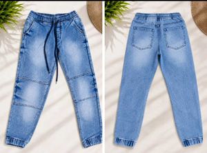 Light Wash Denim Jogger Pants