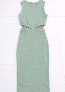 Mint Green Cutout Midi Dress
