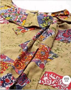 Boho Print Tie-Neck Top