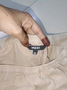 Cream Linen Blend Shorts