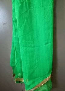 Vibrant Green Georgette Saree