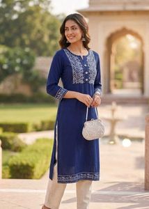 Elegant Blue Embroidered Kurta