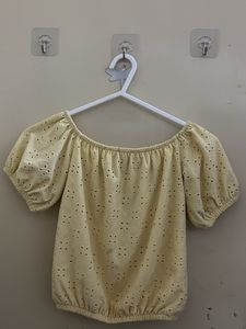 Chic Off-Shoulder Eyelet Top