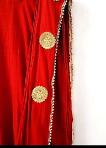 Women's Red Flared Designer Ethnic Kurta | "size 3