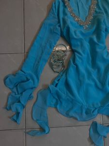 y2k co-ord set (colour is CYAN)