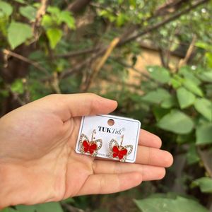 Cute Red Butterfly Earrings
