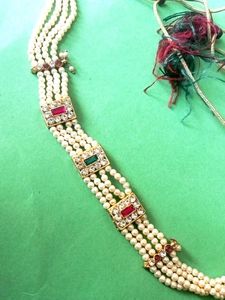 Elegant Pearl & Stone Necklace Set