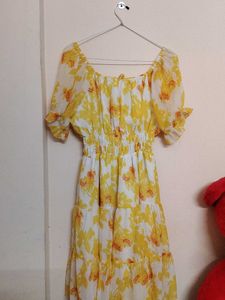 Yellow Floral Summer Dress