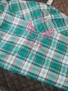 Green Plaid Button-Up Shirt
