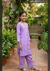Beautiful Lavender Kurta Set for Girls