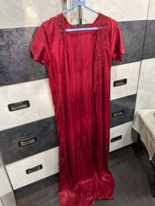Elegant Red Lace 2 pc  Nightgown