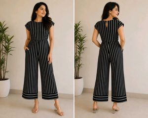 Striped Black & White Jumpsuit