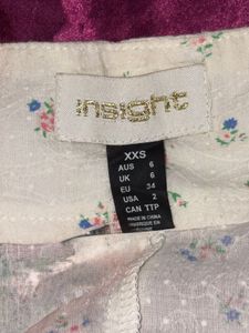 White floral tie spaghetti top (full length)