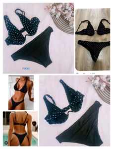Black Polka Dot Bikini Set