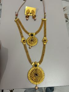 Traditional Gold Necklace & Earrings Set
