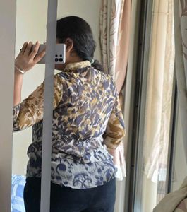 Sheer Floral Print Top