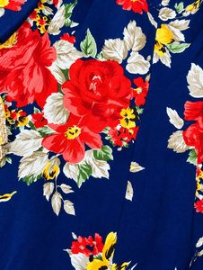 Navy Blue Floral Print Lehenga Choli Set💙💛