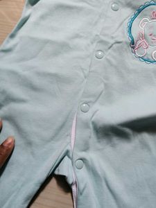 Cute Baby Girls Light Blue Sleepsuit
