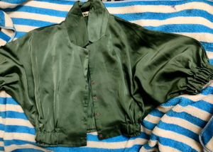 crop satin shirt