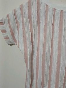 Cute Striped Detail Top