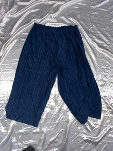 Navy Blue Pleated Palazzo Pants