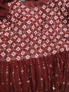 Maroon Sequinned Lehenga Choli
