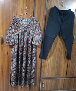 Aliya Cut Cotton Kurti wid Pant