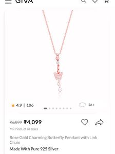 Rose Gold Butterfly Pendant Necklace