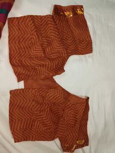 Vibrant Printed Cotton Saree with blouse